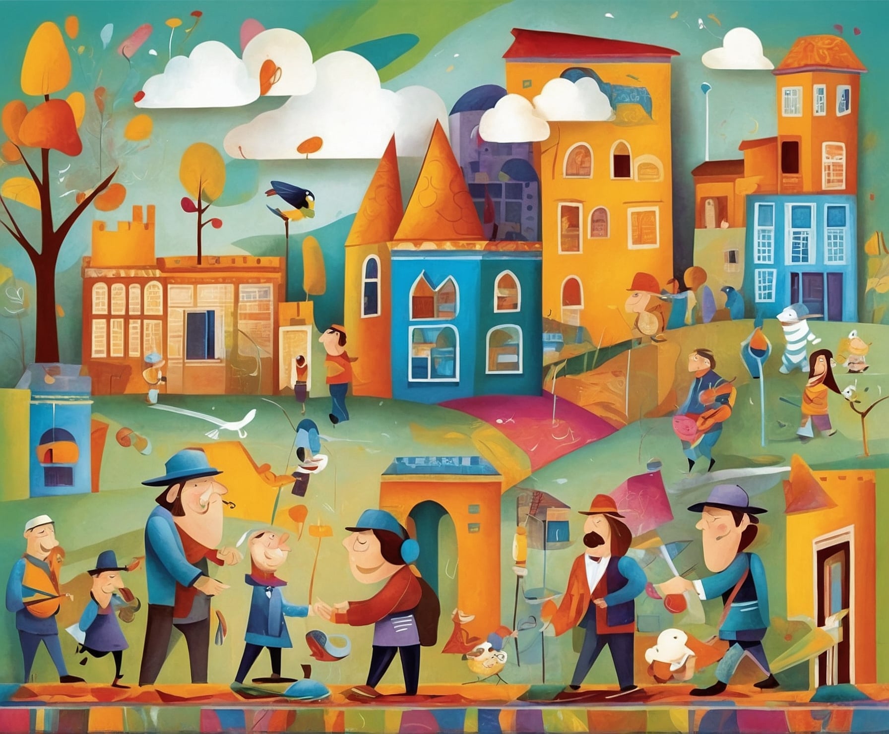 Ilustración creativa y colorida personalizable.